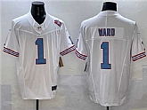 Men's Tennessee Titans #1 Cameron Ward White 2025 Draft F.U.S.E. 1997 Throwback Patch Vapor Limited Stitched Jersey,baseball caps,new era cap wholesale,wholesale hats